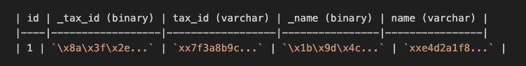หน้าตาของข้อมูลที่เก็บใน db