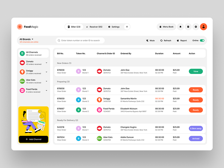 Restaurant order management Dashboard — UX Case study by Prasanth S