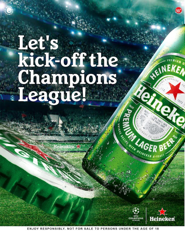 Heineken Excites Fans with New Campaign in Anticipation of the UCL  Knockouts | by BHM | Medium