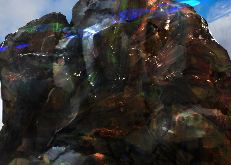 A close-up texture comparison. Left: Matte, earthy rock texture. Right: Glossy, reflective obsidian with sharp, high-contrast specular highlights.