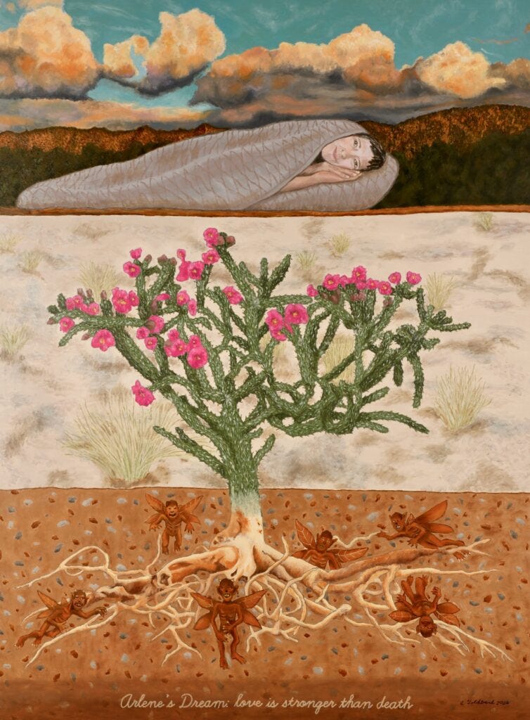My New Painting, “Arlene’s Dream: Love is Stronger Than Death”