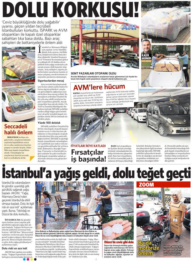 Dolu korkusu!