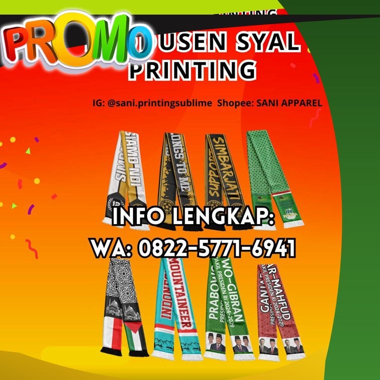 BAHAN PREMIUM WA 081391168363, JUAL Syal Printing Custome Tangerang, PrintingSublim11 Medium