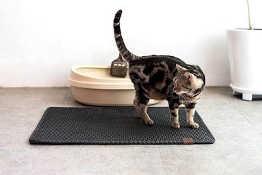 PetFusion Toughgrip Cat Litter Mat - Large. Easy Surface Cleaning