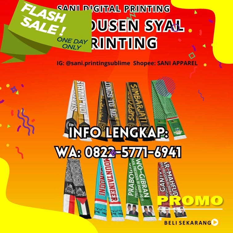 NYAMAN WA 081391168363, HARGA Syal Printing Umroh Custome Karo