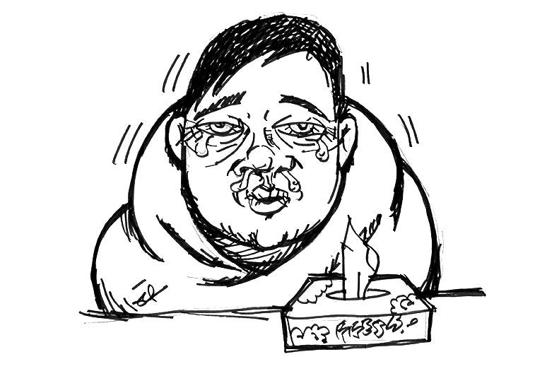 Self portrait. Unflatteringly true.
