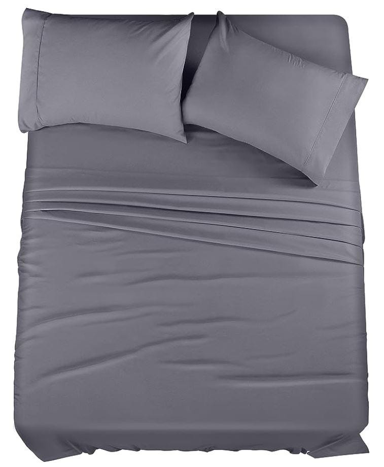 Ultimate Comfort: Utopia Bedding Queen Bed Sheets Set — 4 Piece Bedding —  Brushed Microfiber — Shrinkage and Fade Resistant — Easy Care (Queen, Grey), by Unab Begum