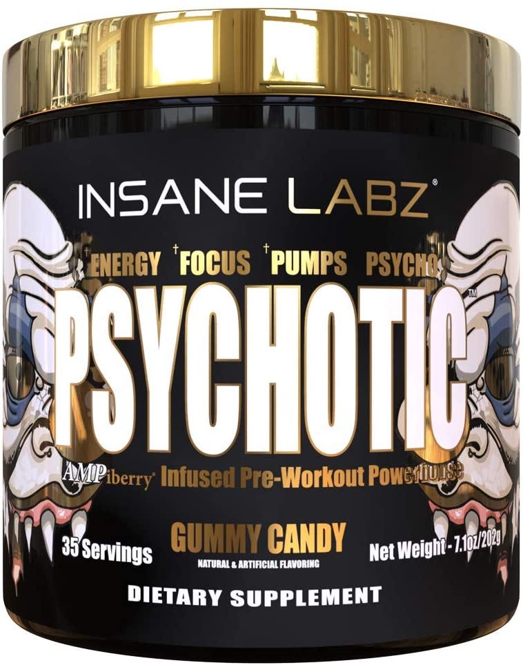 Insane Labz Psychotic Gold, High Stimulant Pre Workout Powder, Extreme
