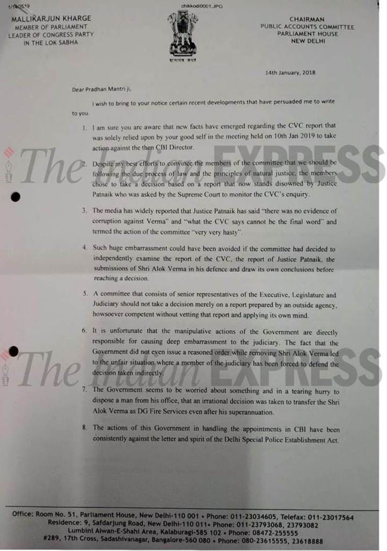 Make CVC report on Alok Verma, minutes of Jan 10 meet public: Kharge writes to PM Modi