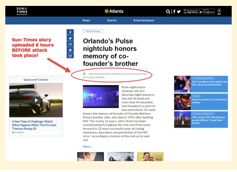 Fake News Orlando Pulse Shooting Hours in advance by Hannahkrum