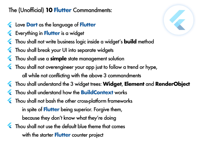 The 10 Flutter Commandments. Someone mentioned “10 Flutter… | by Yuri ...