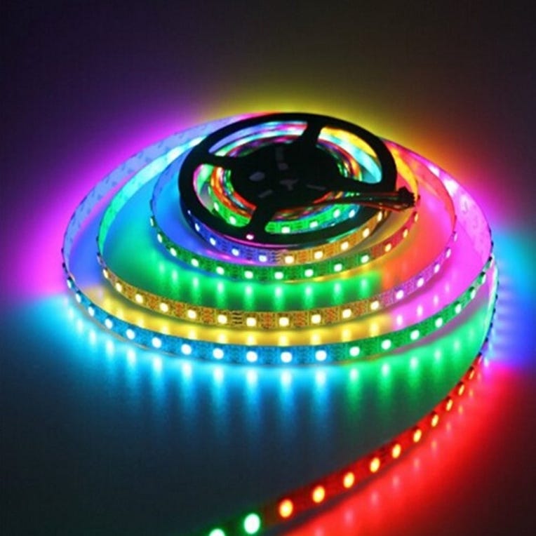 A light strip in rainbow colors.