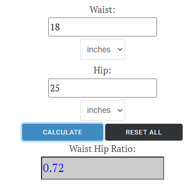 Waist-to-Hip Ratio Calculator :: Provided by