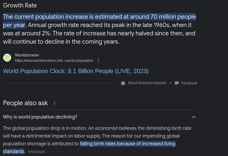 LIVE : Population Count 2023