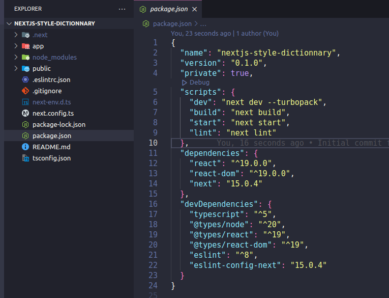 NextJS default setup