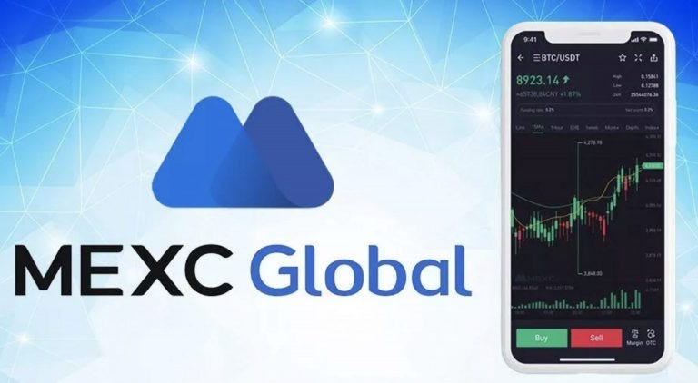 MEXC Exchange trading interface showing zero maker fees and cryptocurrency pairs