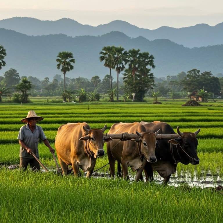 Cambodian farmer dry season
