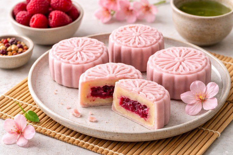 Japanese-Style Vegan Raspberry Mooncake Recipe
