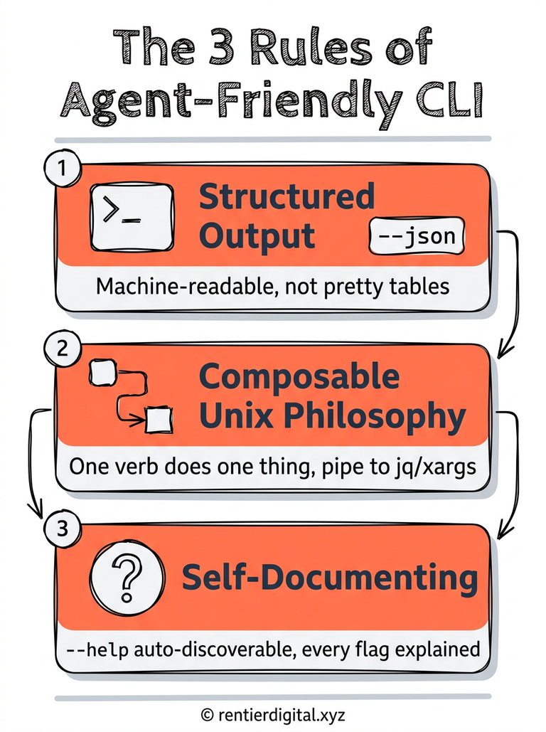 Three Essential Rules for Building Agent-Friendly Command Line Tools