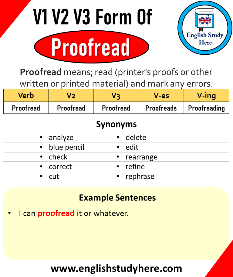 Past Tense For Proofread