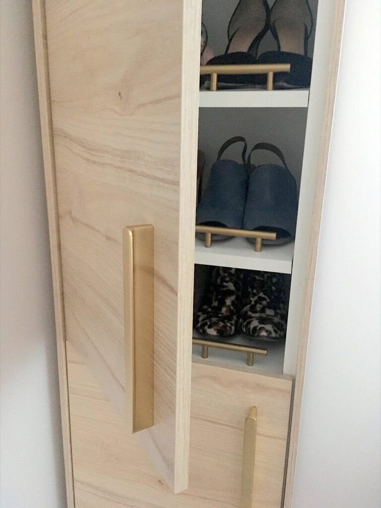 A classy tall shoe cabinet to fit small entryways