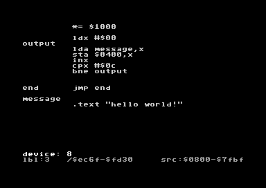 その他 HelloWorld Time-Travelling to Commodore 64: Hello World Program on Assembly
