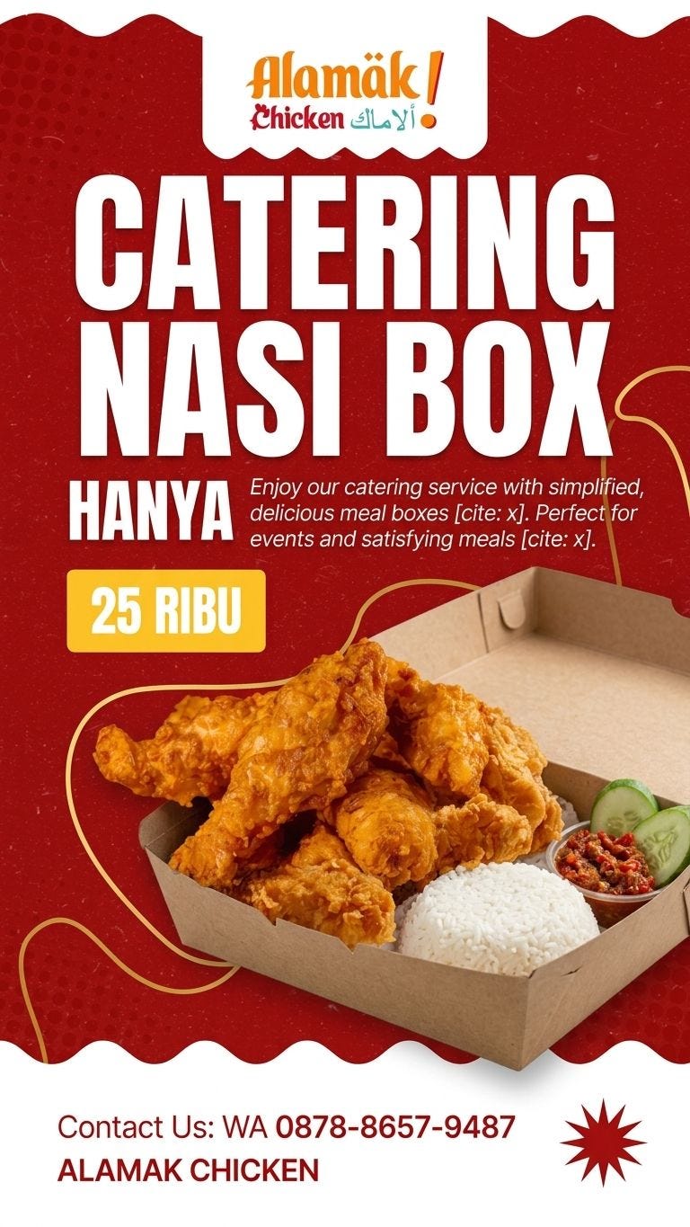 Catering Nasi Kotak 25000 Alamak Chicken WA 0878–8657–9487