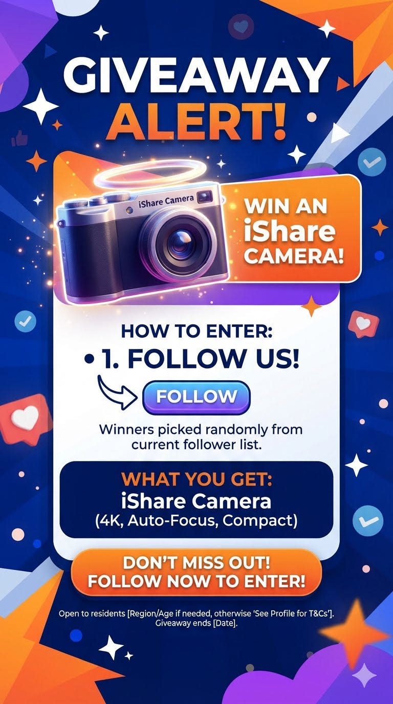 Follow For A Chance To Win A Camera!