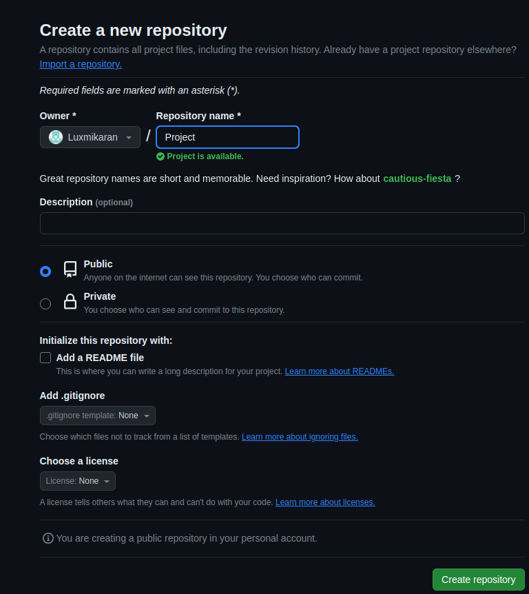 How to create a repository and push on Github | by Luxmikaran | Medium