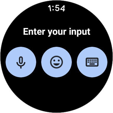 Displaying the user choice of which input type to use