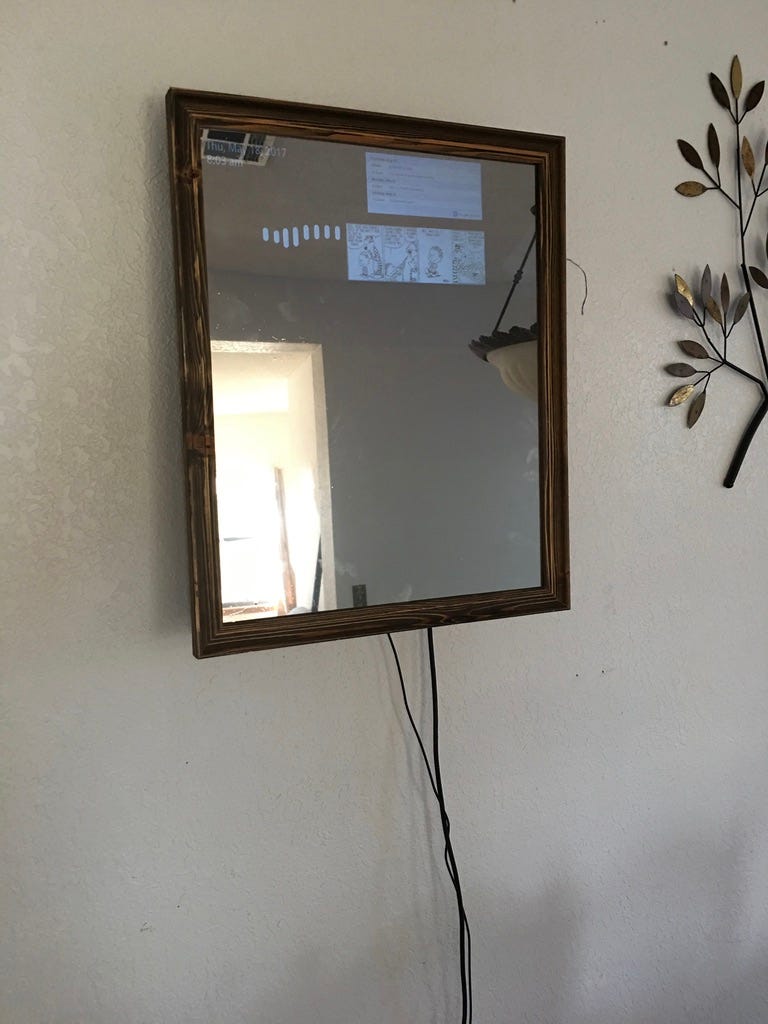How to make a Smart Mirror using an old monitor, a Chromecast, a picture  frame, and too much time on your hands. | by Colin Mansfield | Medium