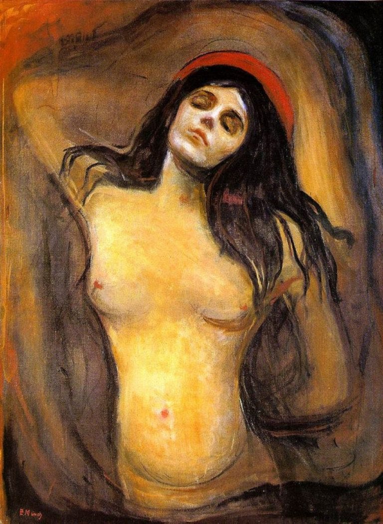 Love (愛) : Madonna by Edvard Munch, 1894 (圖片來源:Wikipedia)