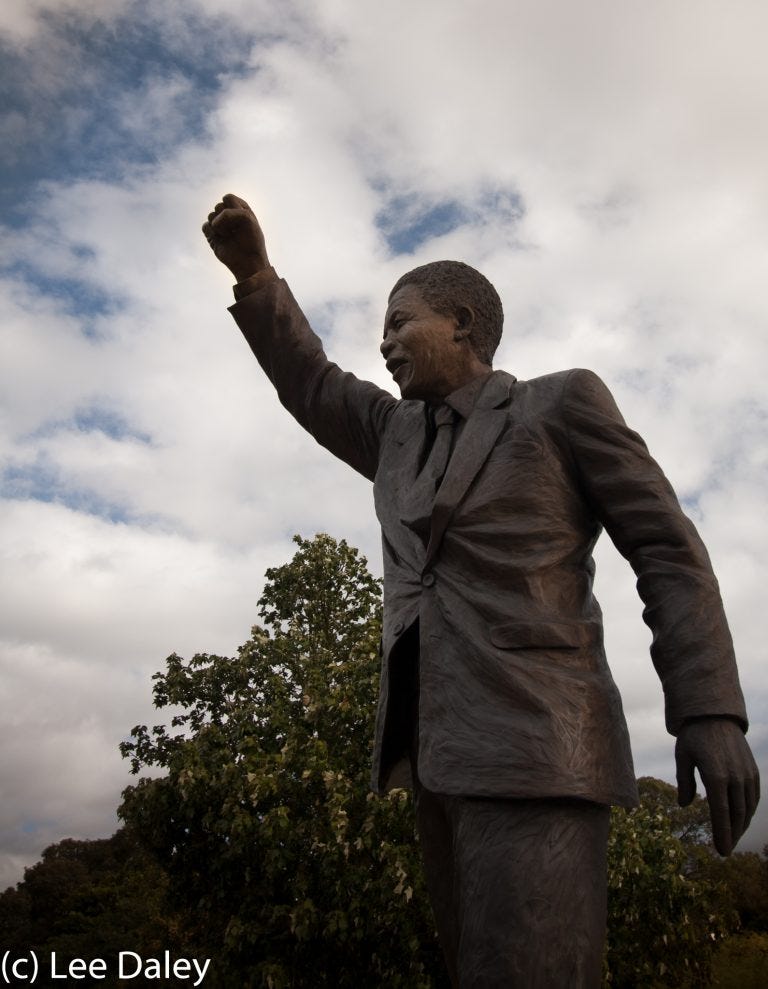 Nelson Mandela statue.