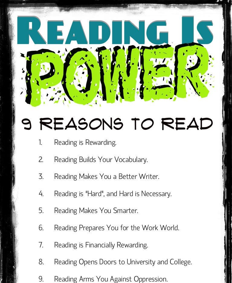 Reading is Power. Reading is Power according to some of… by Joseph