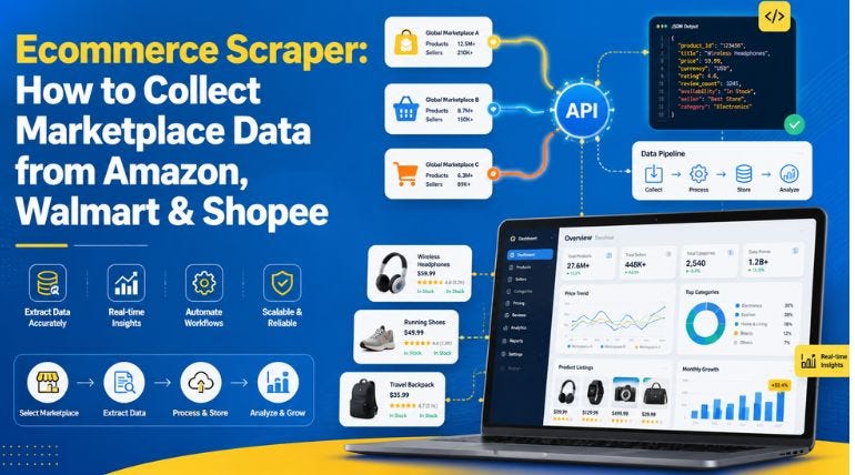 Ecommerce Scraper: How to Collect Marketplace Data from Amazon, Walmart & Shopee
