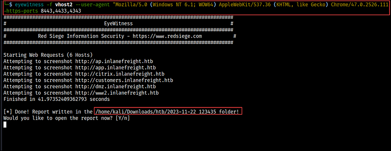 Figure 11 -shows Eyewitness running against a list of provided URLs. r3d-buck3t.com