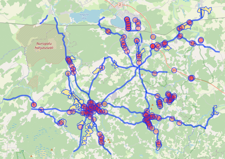 Overpass Turbo query (left). Resulting map (right).