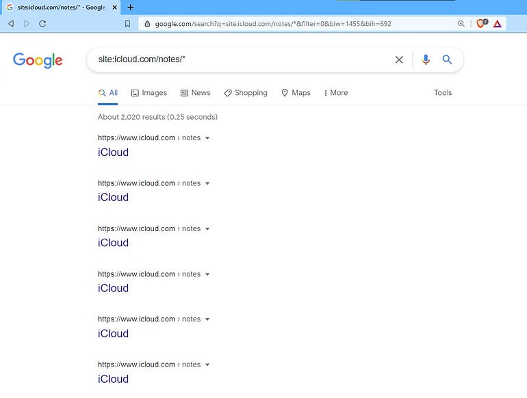indexed icloud links