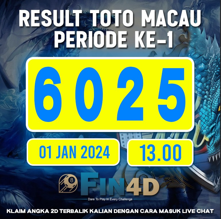 DATA MACAU — HASIL KELUARAN TOTO MACAU 01 JANUARI 2024 13.00 WIB data