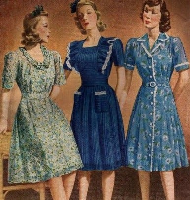 1940's Day Dress Styles. Much of the “vintage retro” look has… | by Karma  Thakrar | Medium