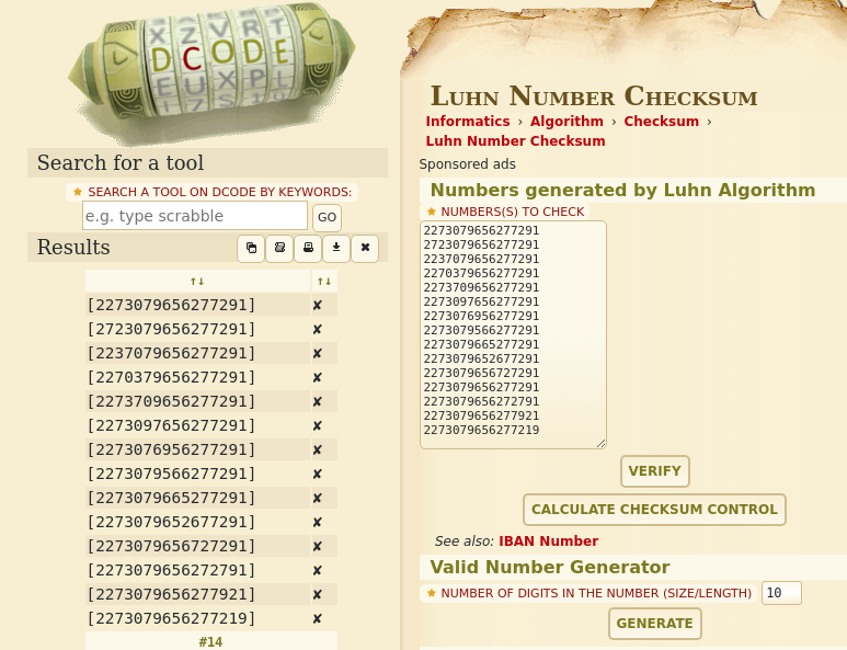 Luhn Algorithm Credit Card