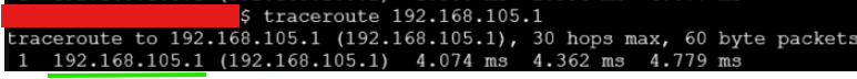 traceroute 192.168.105.1