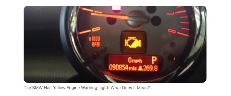 Bmw yellow engine light