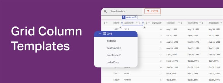 Getting Started With App Builder Grid Column Templates | Ignite UI