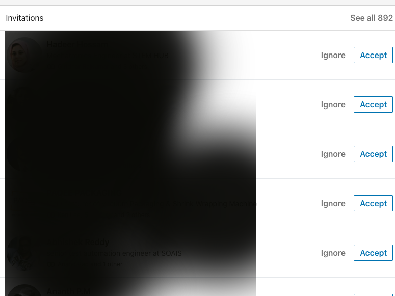 How to bulk accept/reject Linkedin connection invitations by