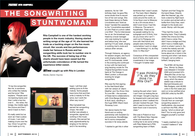 THE SONGWRITING STUNTWOMAN: An interview with Rita Campbell, by Hey Music  Official