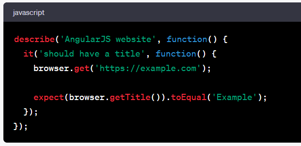 Testing Angular.js code using protractor syntax