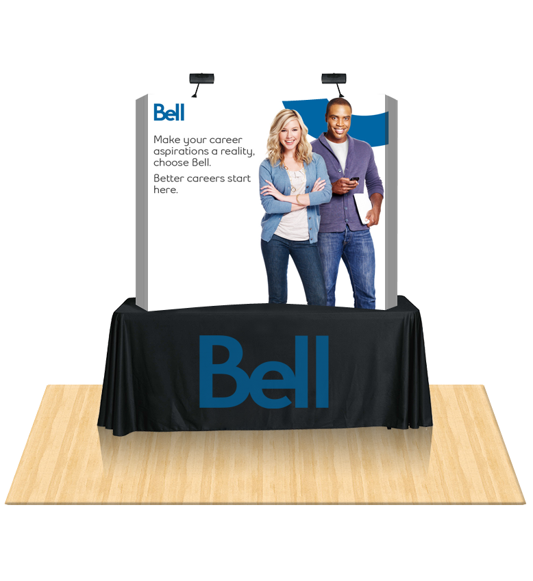Table Top Curved Trade Show Booths Fabric Display Exhibits Solution