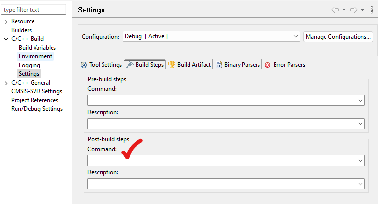 post-build command(s)