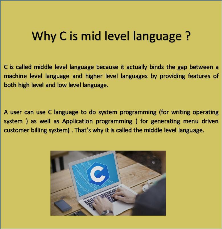 Why c language is called middle level language ? - Genius Learner - Medium